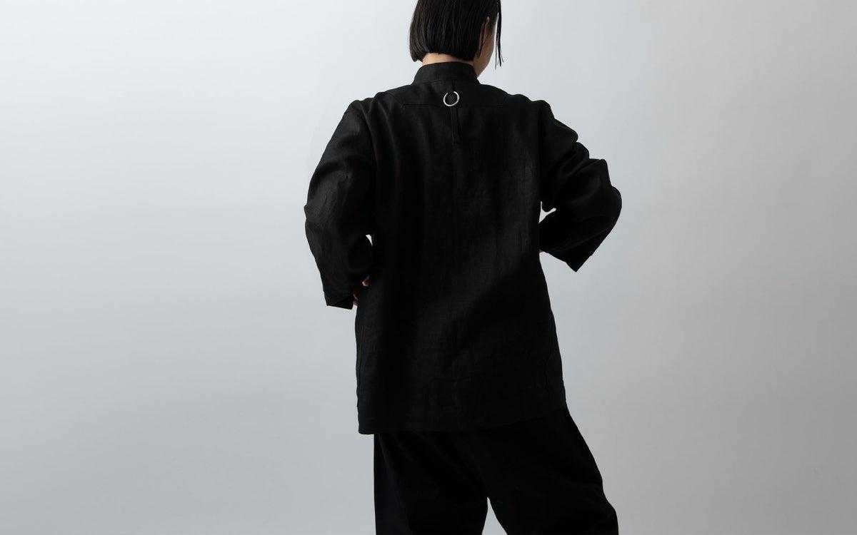 木間服装製作 jacket リネン black｜unisex freesize
