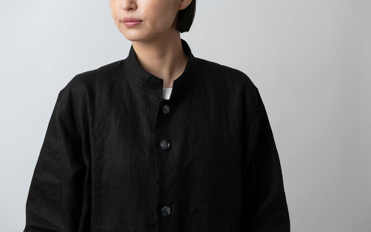 木間服装製作 jacket リネン black｜unisex freesize