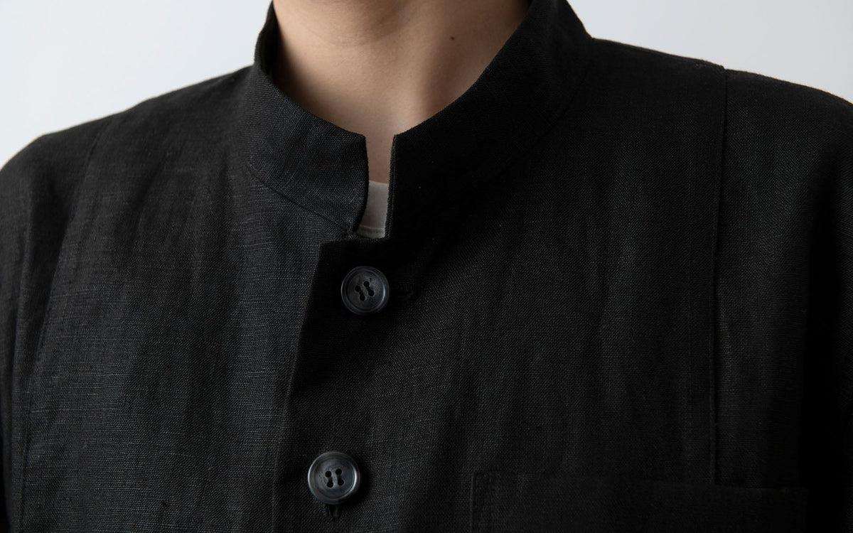 木間服装製作 jacket リネン black｜unisex freesize