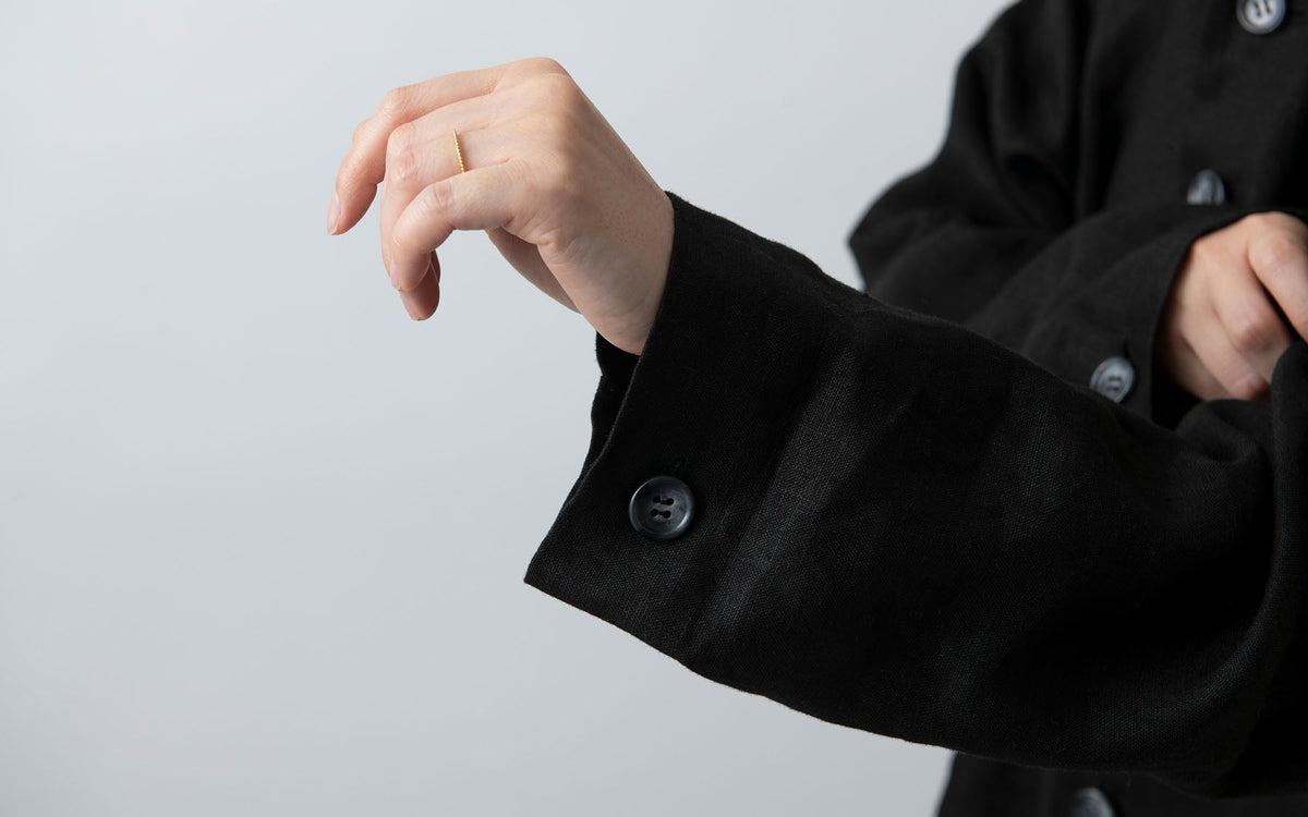 木間服装製作 jacket リネン black｜unisex freesize