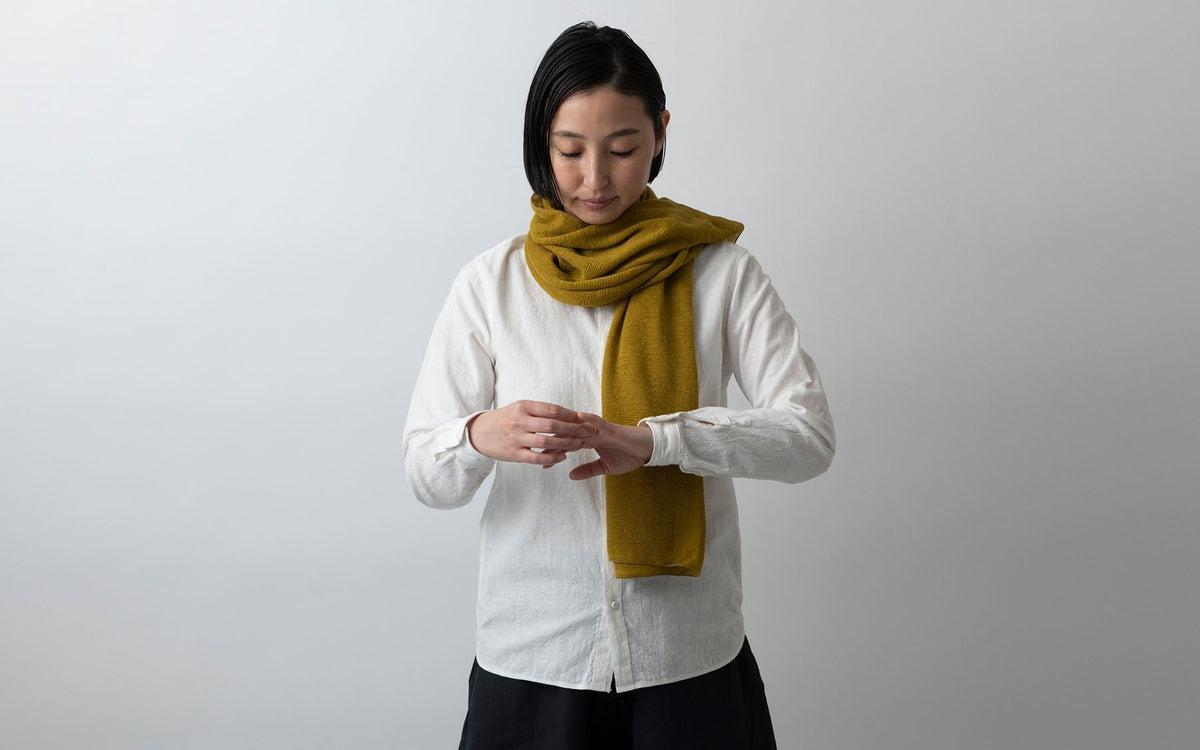 リネンニットストール｜ブラック