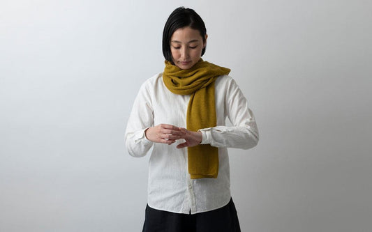 リネンニットストール｜オフホワイト