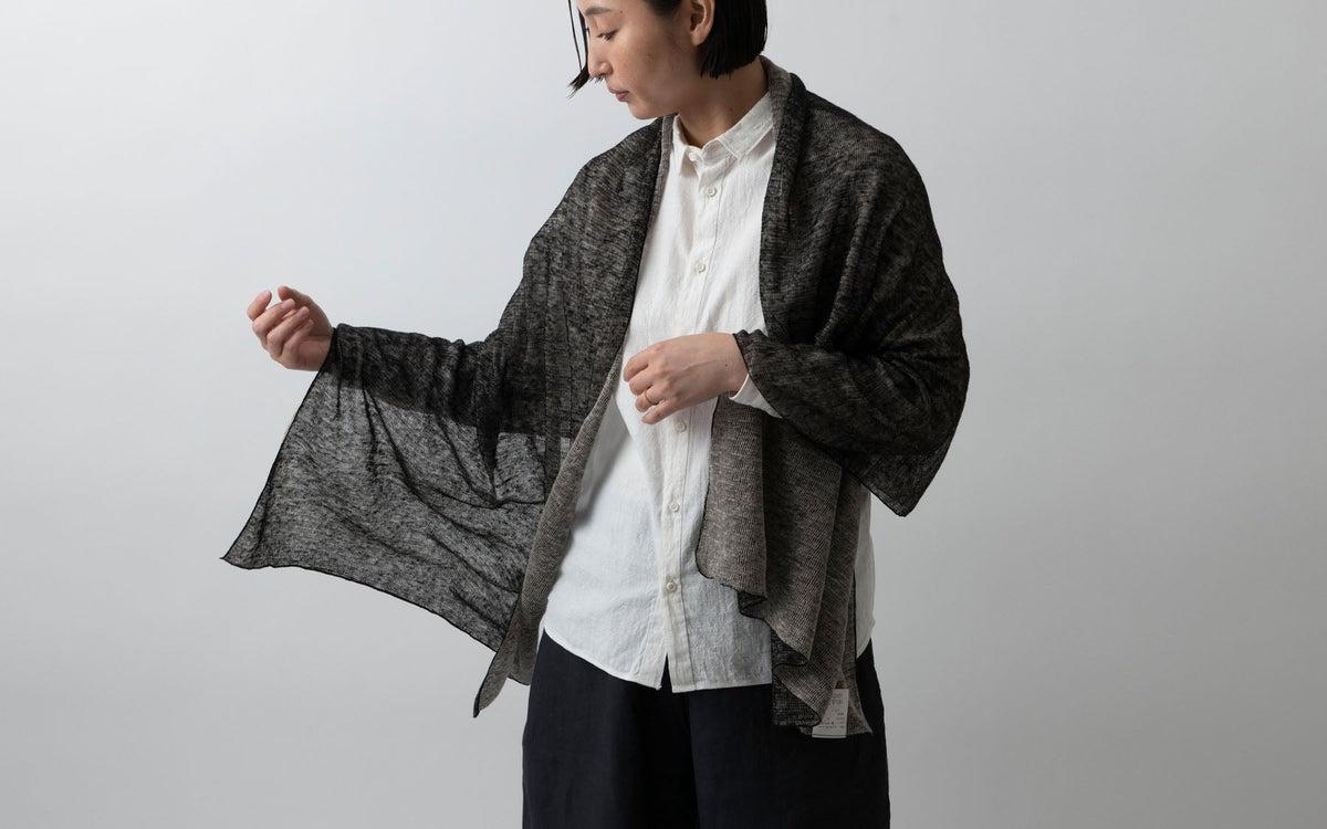 リネンニットストール｜ターコイズ