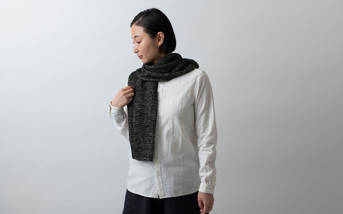 リネンニットストール｜ターコイズ