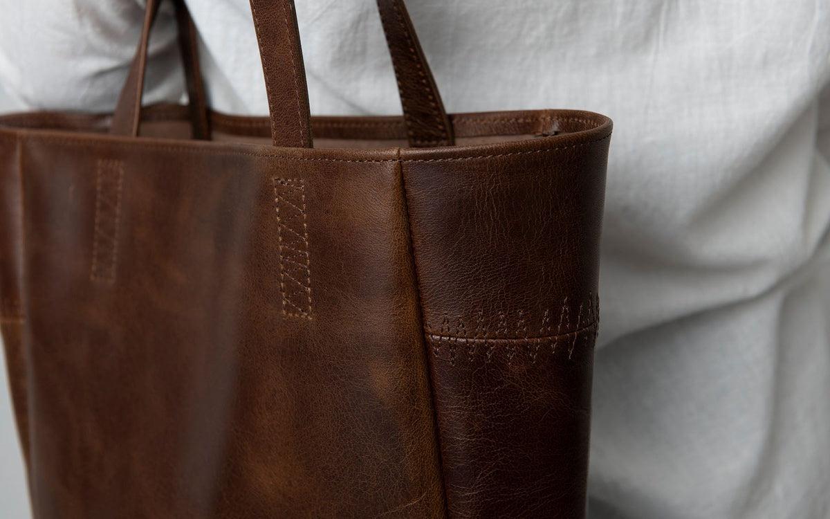 MITTAN / 駱駝革トートバッグ 濃茶 BA-24