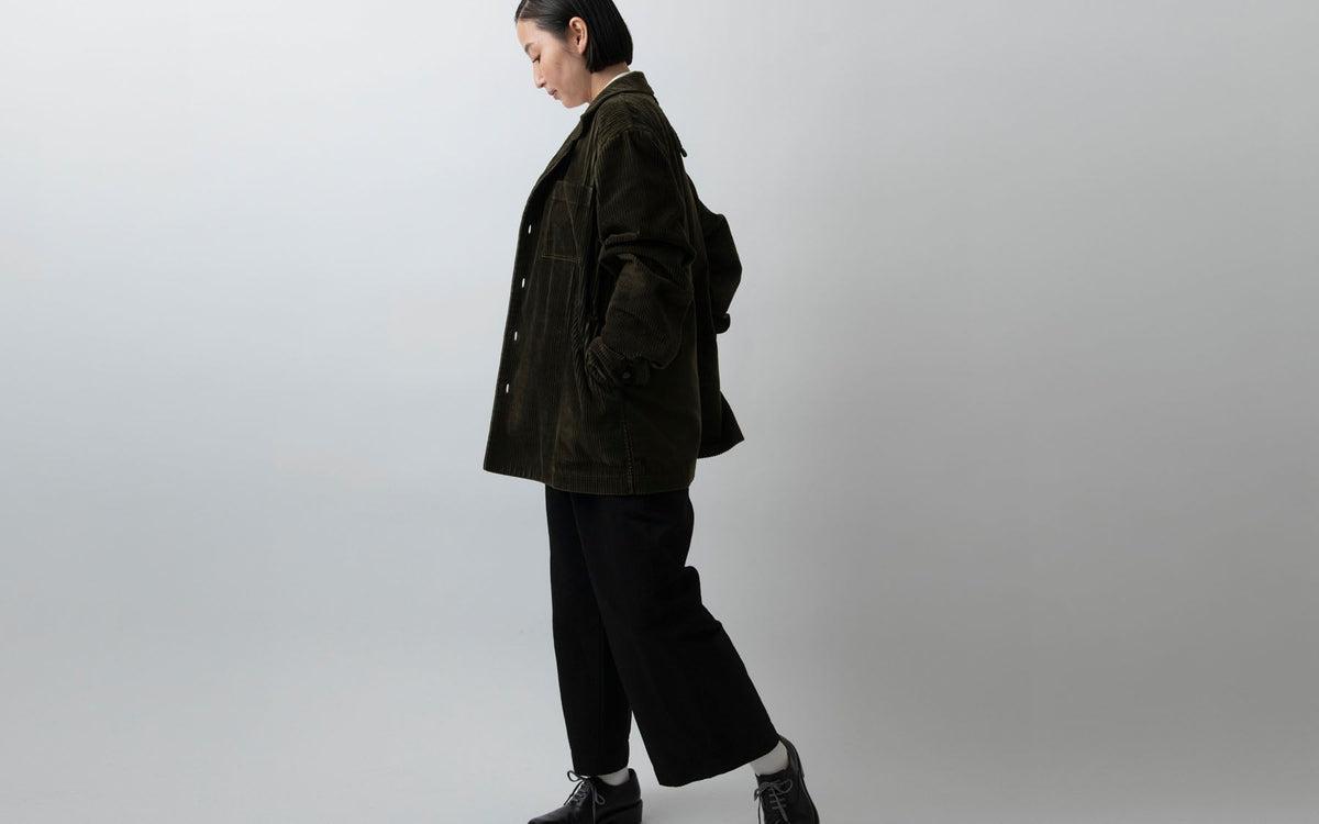 HANDROOM WOMEN'S コットンリネンヘリンボーンパンツ black｜ladies｜4size