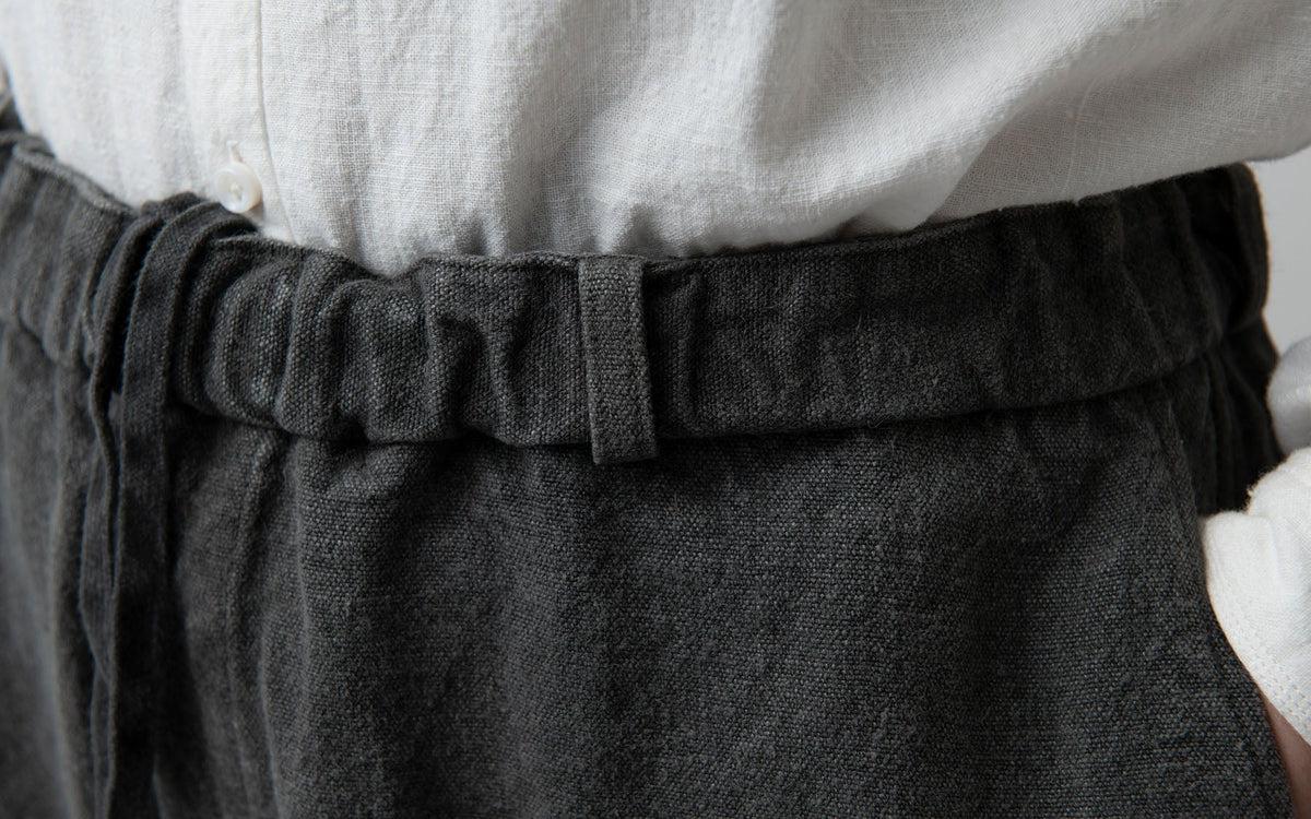 MITTAN / 亜麻苧麻ワイドパンツ 黒 PT-92 / unisex