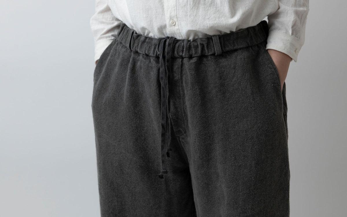 MITTAN / 亜麻苧麻ワイドパンツ 黒 PT-92 / unisex
