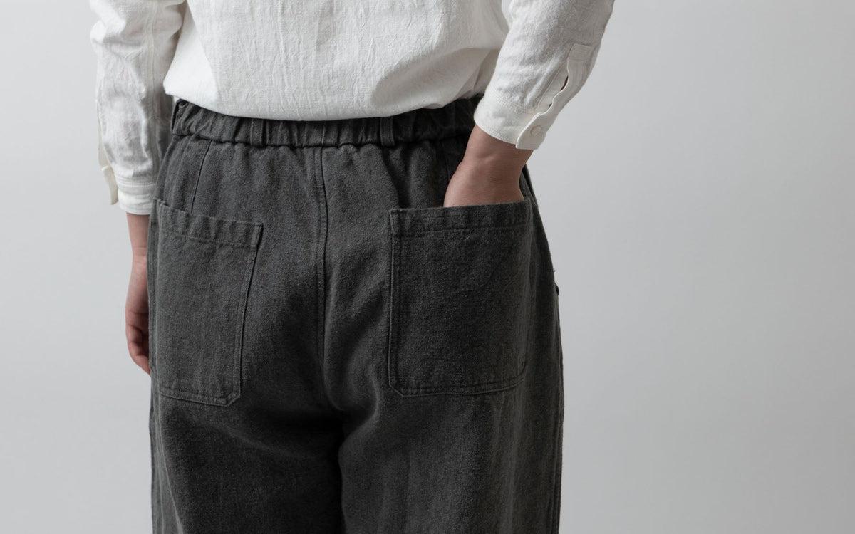 MITTAN / 亜麻苧麻ワイドパンツ 黒 PT-92 / unisex