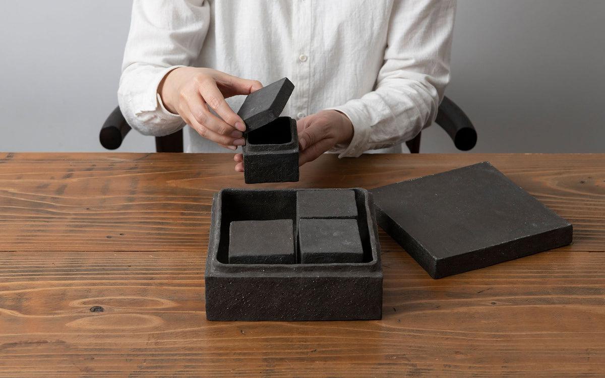 焼締め 陶の箱 お重