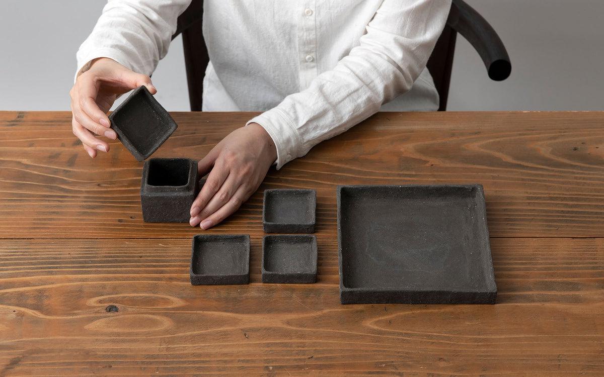 焼締め 陶の箱 キューブ