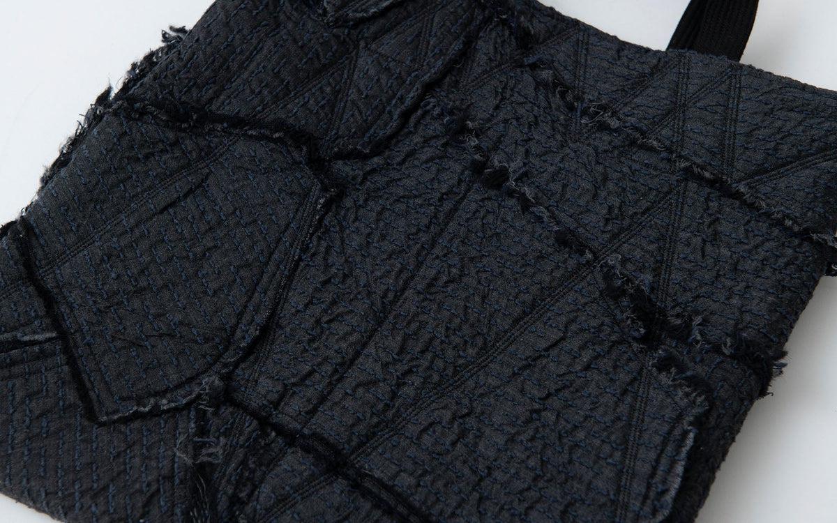 MITTAN / 中わた刺し子織バッグ 灰 ZR-16