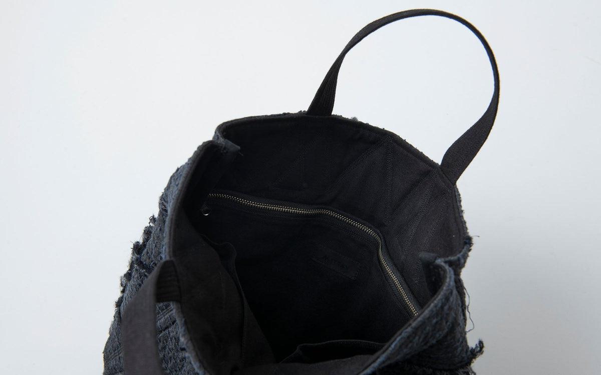 MITTAN / 中わた刺し子織バッグ 灰 ZR-16