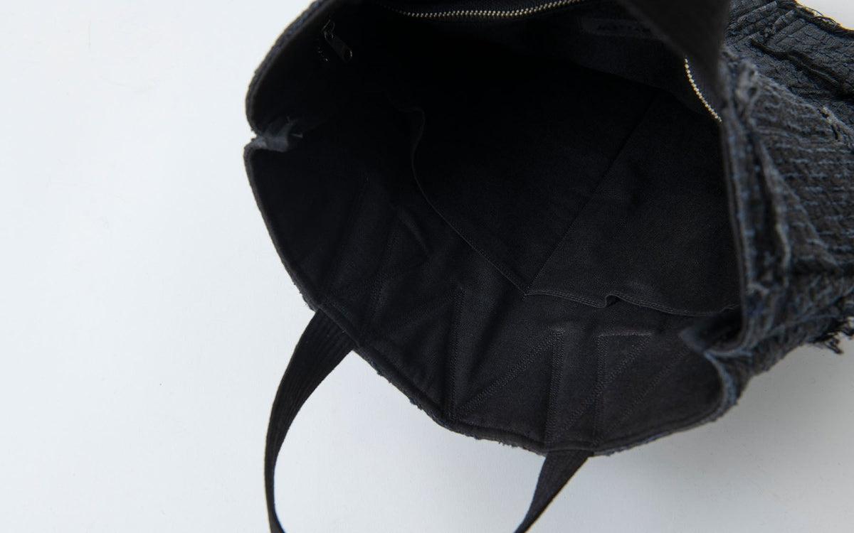 MITTAN / 中わた刺し子織バッグ 灰 ZR-16