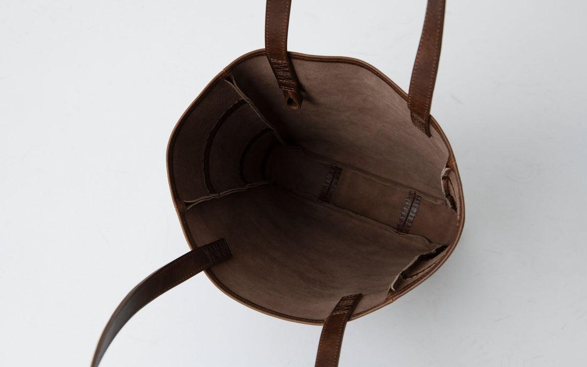 MITTAN / 駱駝革トートバッグ 濃茶 BA-24