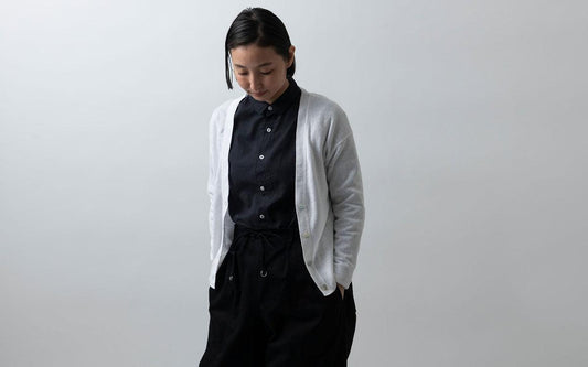 リネンニットカーディガン|レディース|ホワイト