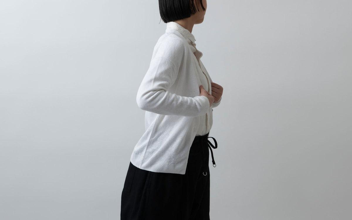 リネンニットカーディガン｜レディース｜ホワイト
