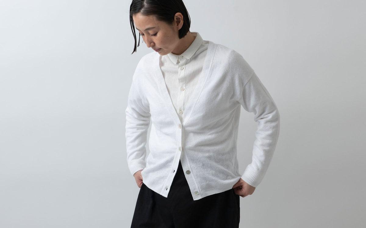 リネンニットカーディガン｜メンズ｜グレー