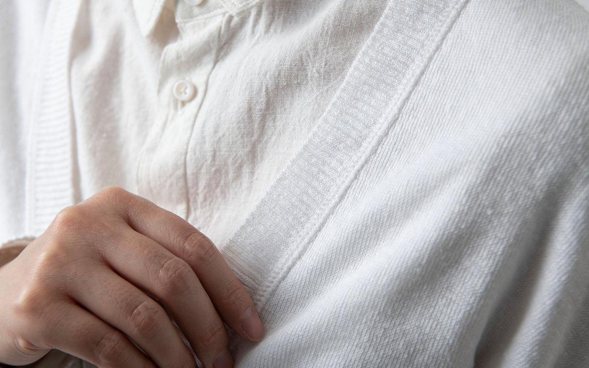 リネンニットカーディガン｜レディース｜ホワイト