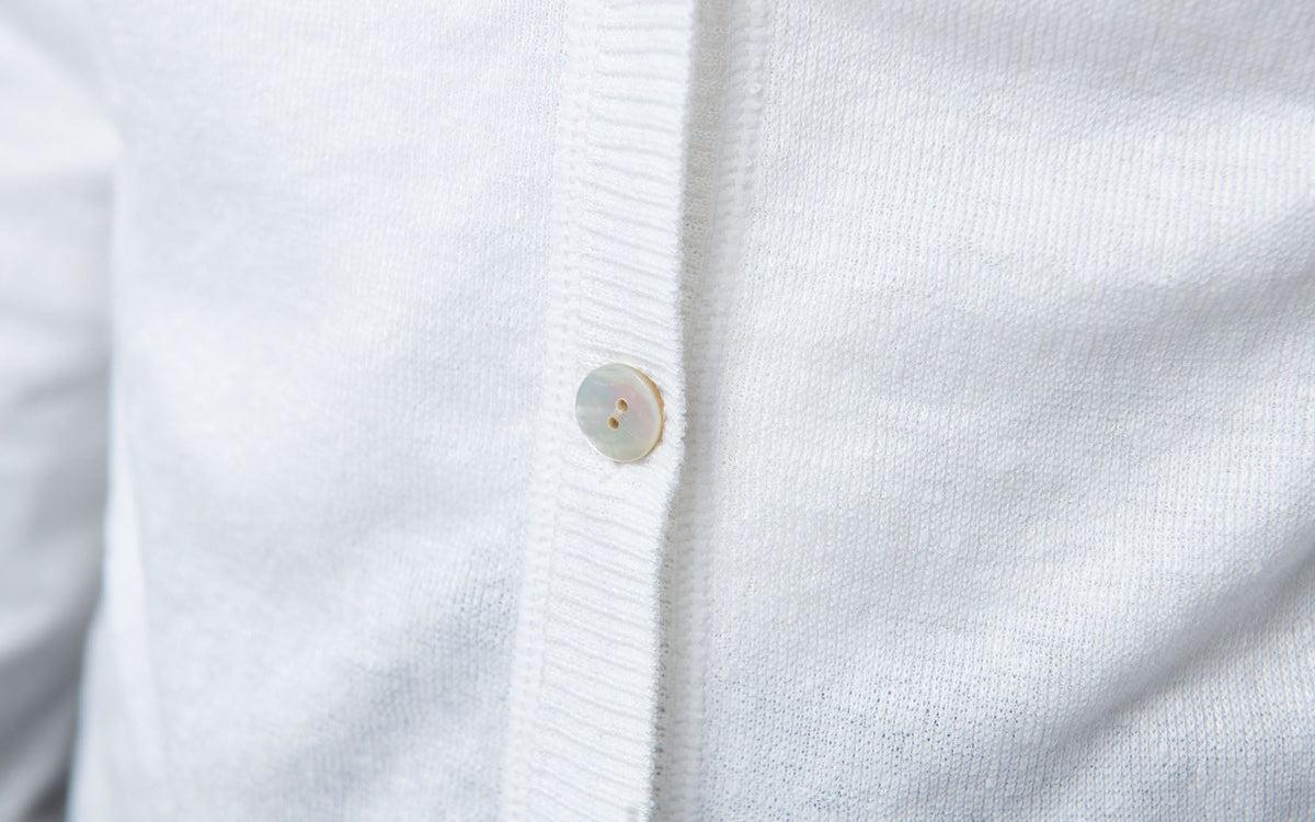 リネンニットカーディガン｜レディース｜ホワイト