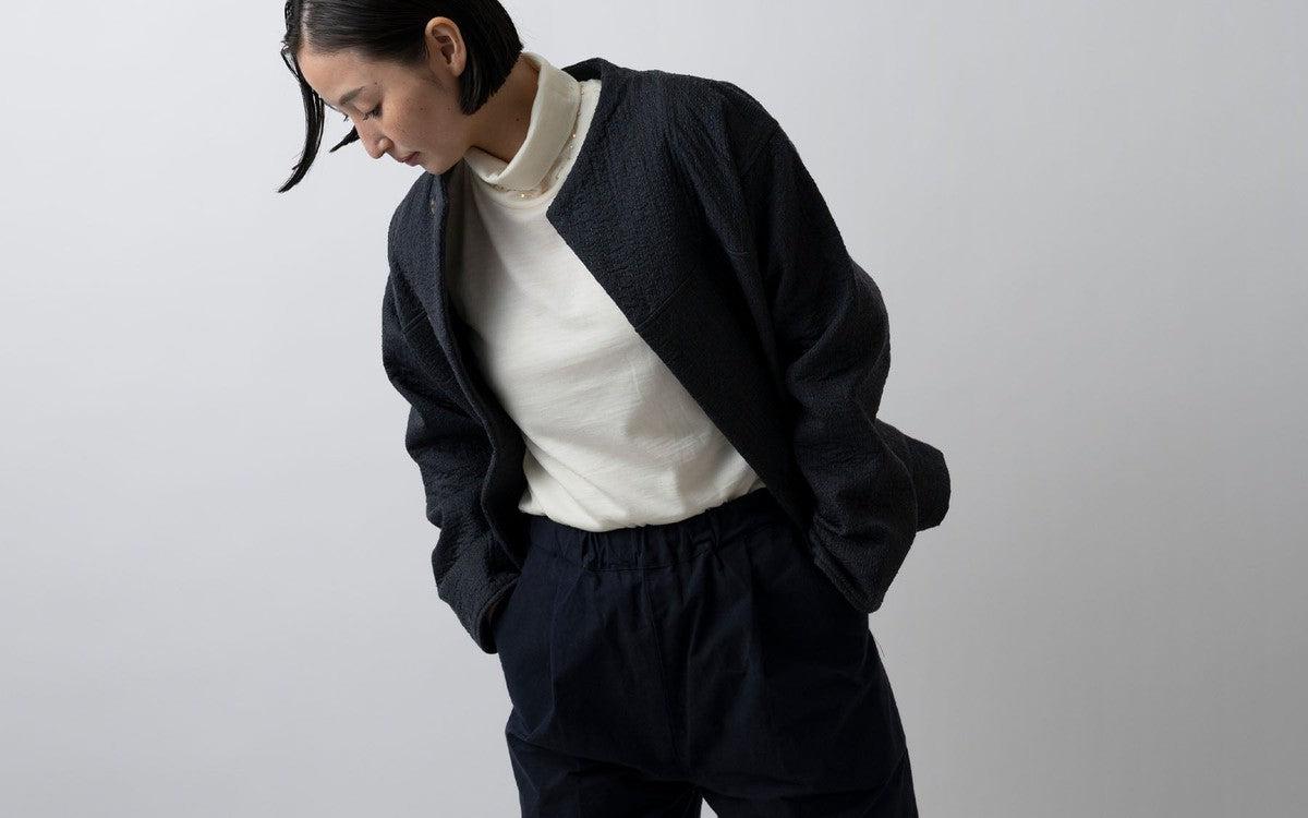 MITTAN / 中わた刺し子織ジャケット 黒 JK-64 / unisex