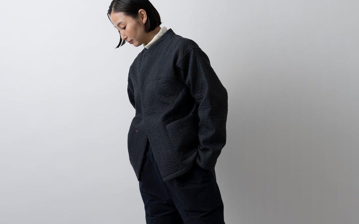 MITTAN / 中わた刺し子織ジャケット 黒 JK-64 / unisex