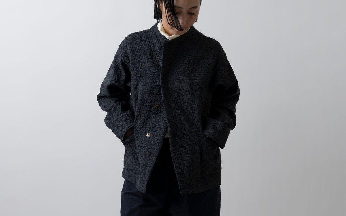 MITTAN / 中わた刺し子織ジャケット 黒 JK-64 / unisex