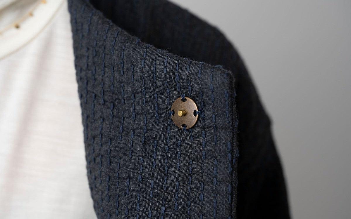 MITTAN / 中わた刺し子織ジャケット 灰 JK-64 / unisex