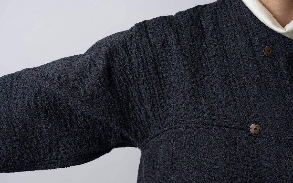 MITTAN / 中わた刺し子織ジャケット 黒 JK-64 / unisex