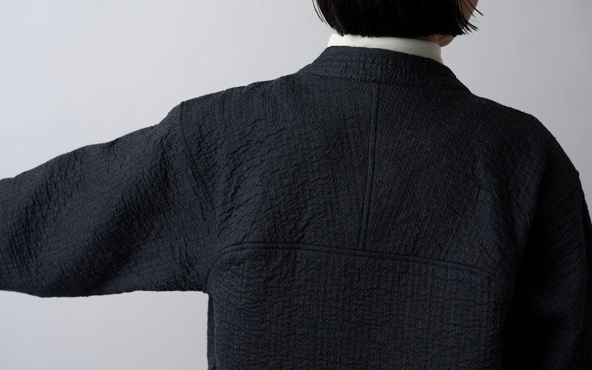 MITTAN / 中わた刺し子織ジャケット 黒 JK-64 / unisex