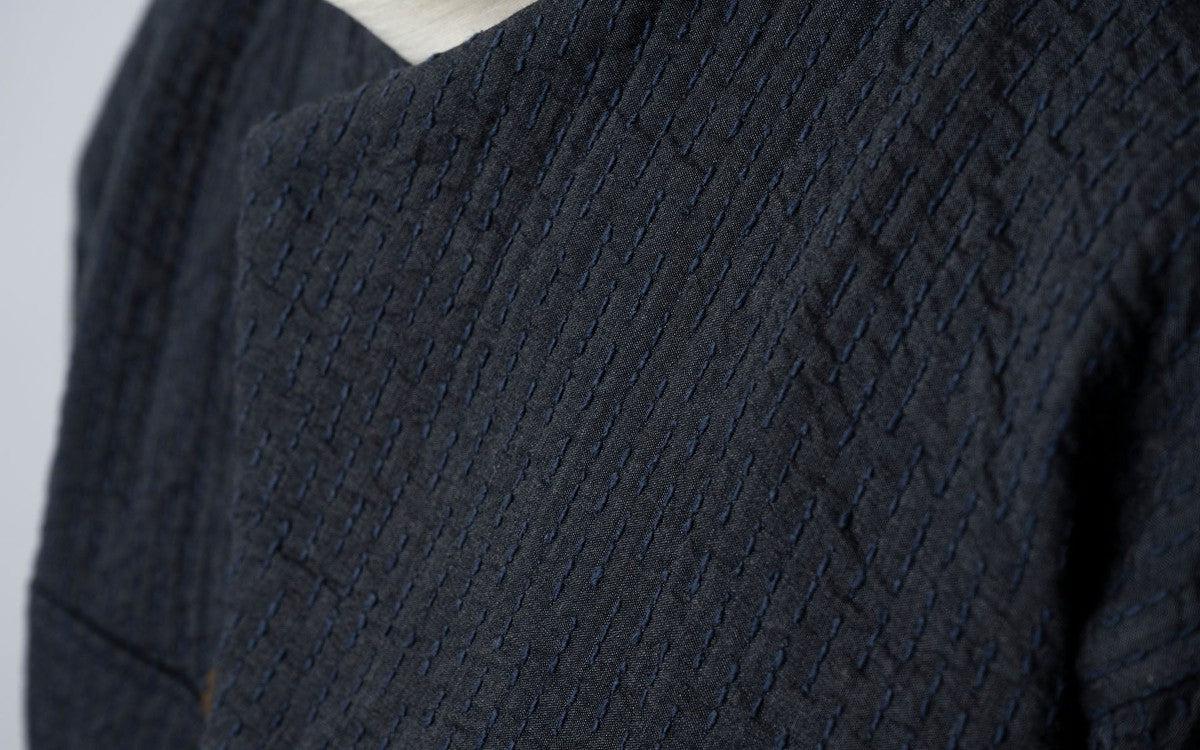 MITTAN / 中わた刺し子織ジャケット 黒 JK-64 / unisex