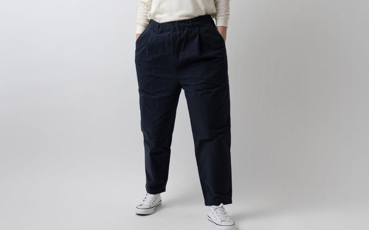 バフクロス ワイドパンツ ブラックネイビー｜unisex 3 size