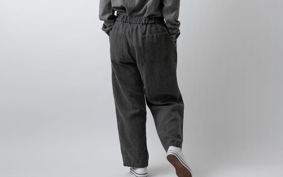 MITTAN / 亜麻苧麻ワイドパンツ 炭 PT-92 / unisex
