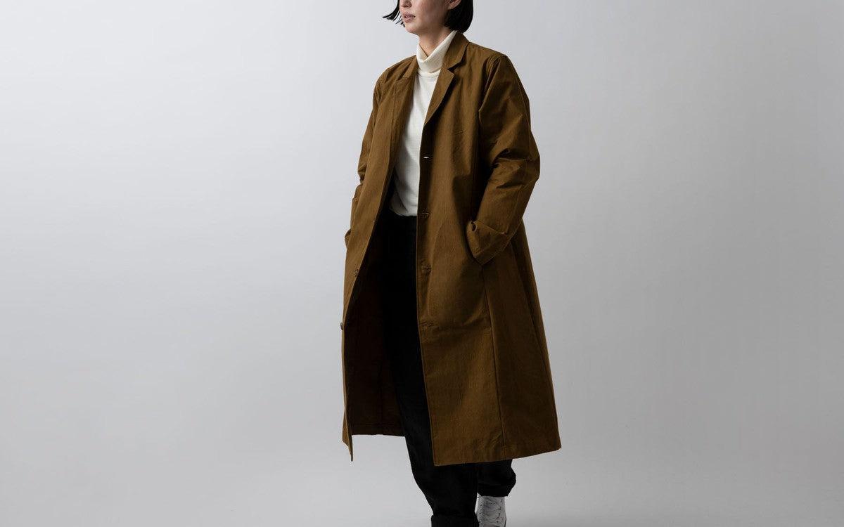 バフクロス ロングジャケット ブラックネイビー｜unisex 2 size