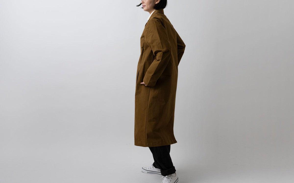 バフクロス ロングジャケット カーキブラウン｜unisex 2 size