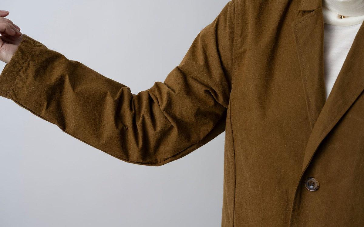 バフクロス ロングジャケット カーキブラウン｜unisex 2 size