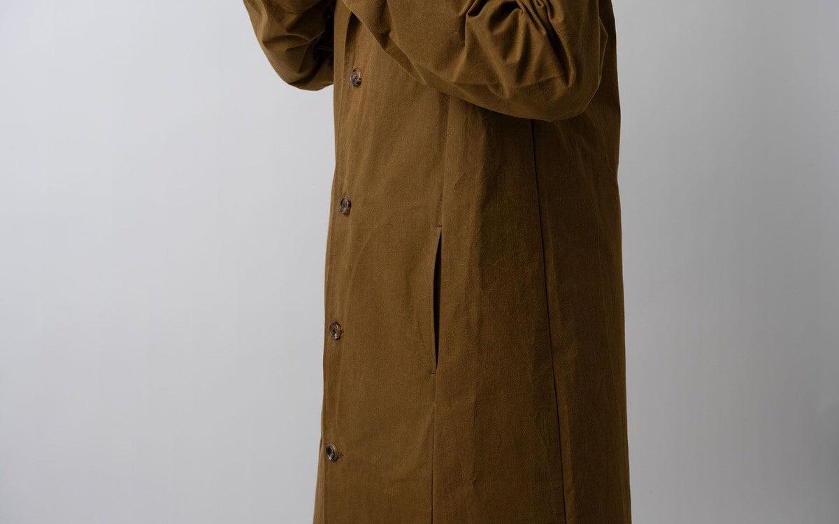 バフクロス ロングジャケット カーキブラウン｜unisex 2 size