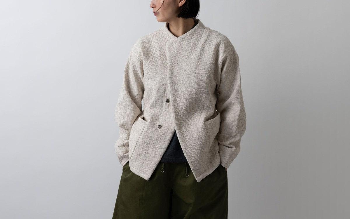 MITTAN / 中わた刺し子織ジャケット 黒 JK-64 / unisex