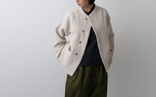 MITTAN / 中わた刺し子織ジャケット 黒 JK-64 / unisex