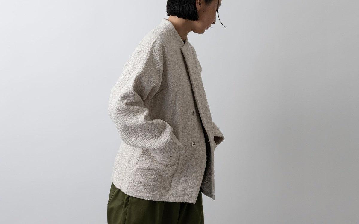 MITTAN / 中わた刺し子織ジャケット 黒 JK-64 / unisex