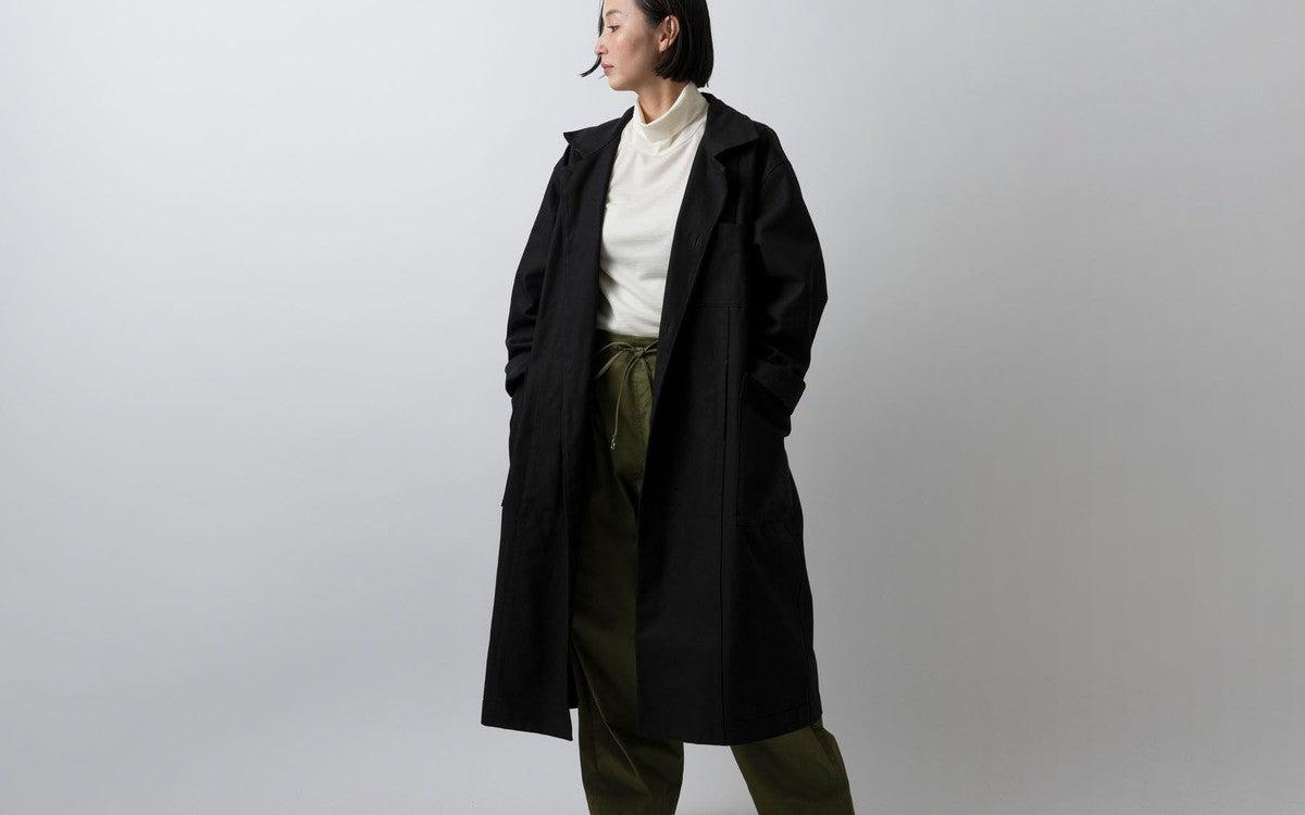 木間服装製作 coat コットン帆布 black｜unisex freesize