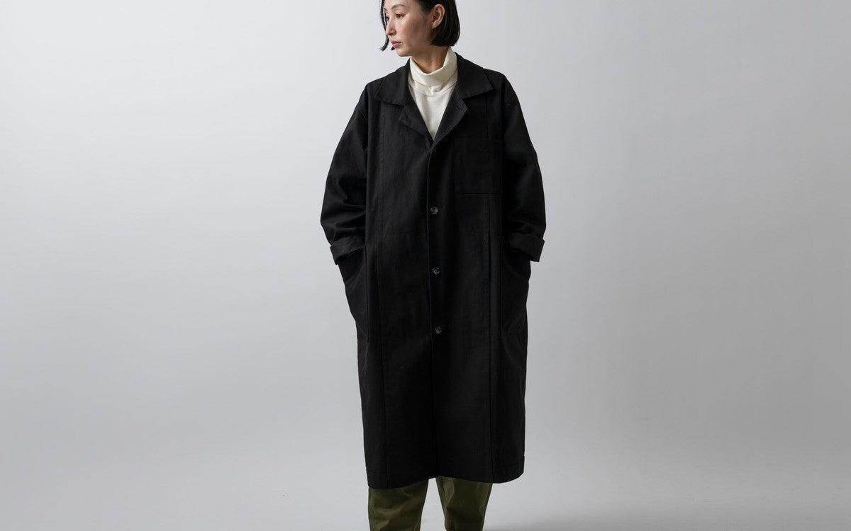 木間服装製作 coat コットン帆布 black｜unisex freesize