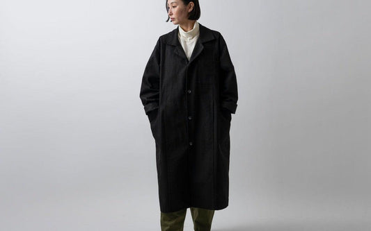 木間服装製作 coat コットン帆布 black｜unisex freesize