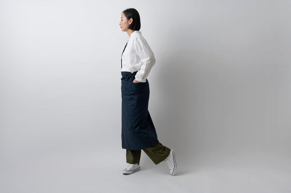 きるもの｜袈裟エプロン｜コットンタイプライター｜ブラック｜unisex freesize