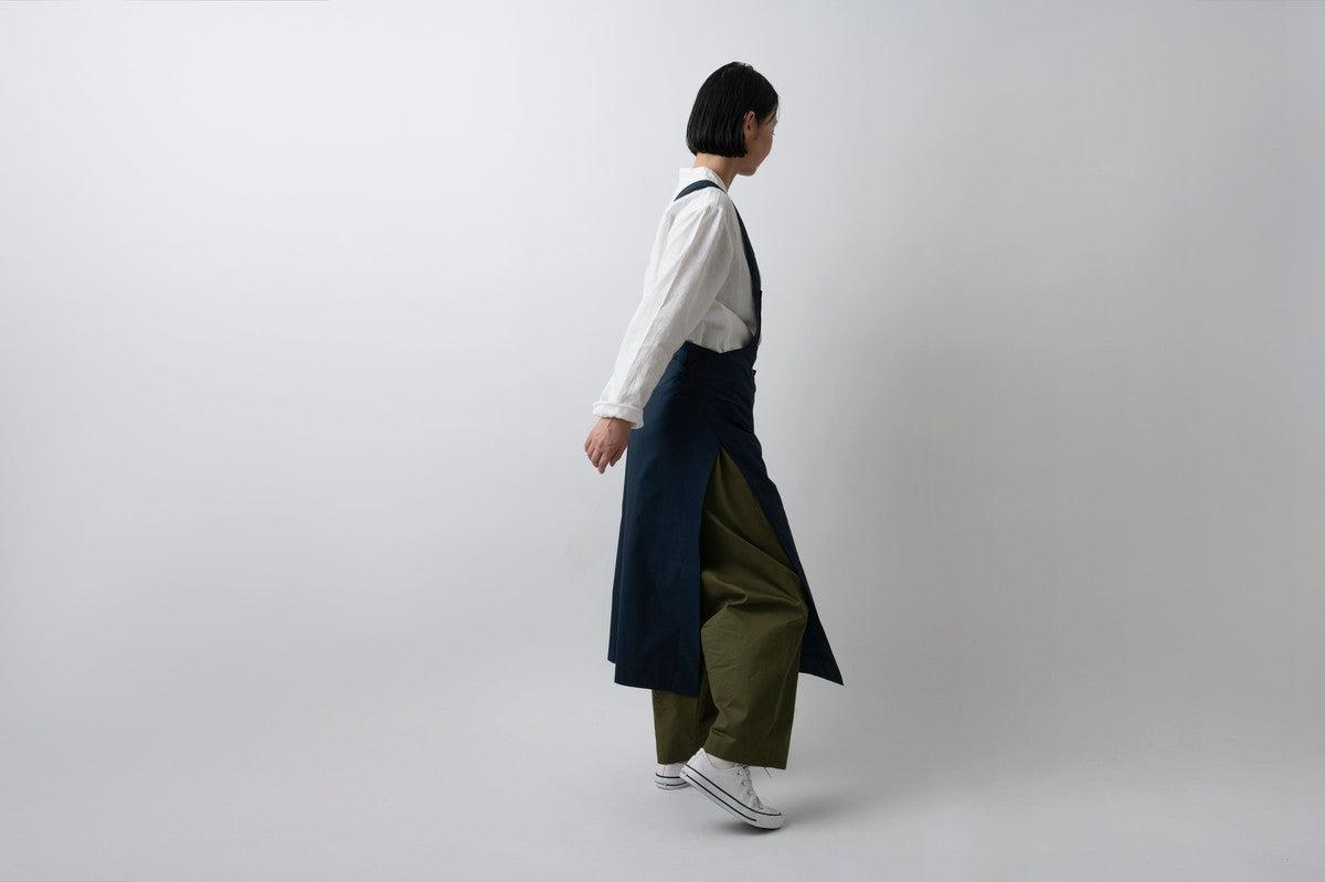 きるもの｜袈裟エプロン｜コットンタイプライター｜ダークネイビー｜unisex freesize