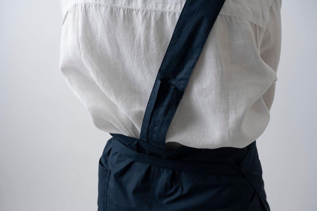 きるもの｜袈裟エプロン｜タイプライターストレッチ｜うす茶｜unisex freesize