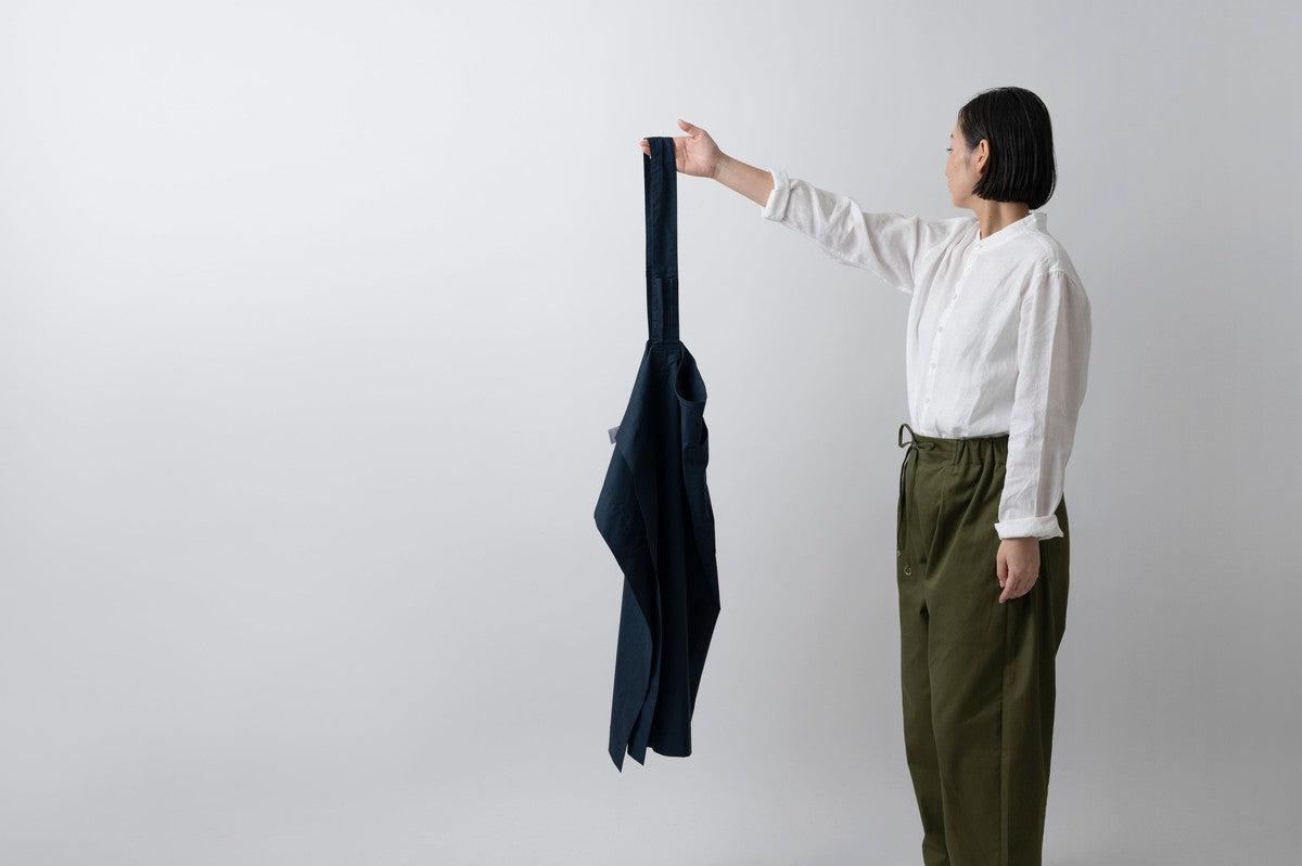 きるもの｜袈裟エプロン｜タイプライターストレッチ｜紺｜unisex freesize