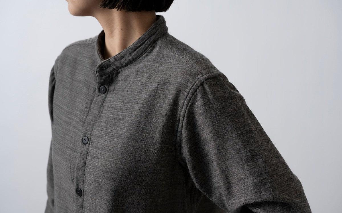 MITTAN / 毛綿三重織シャツ 茶がさね SH-112 / unisex