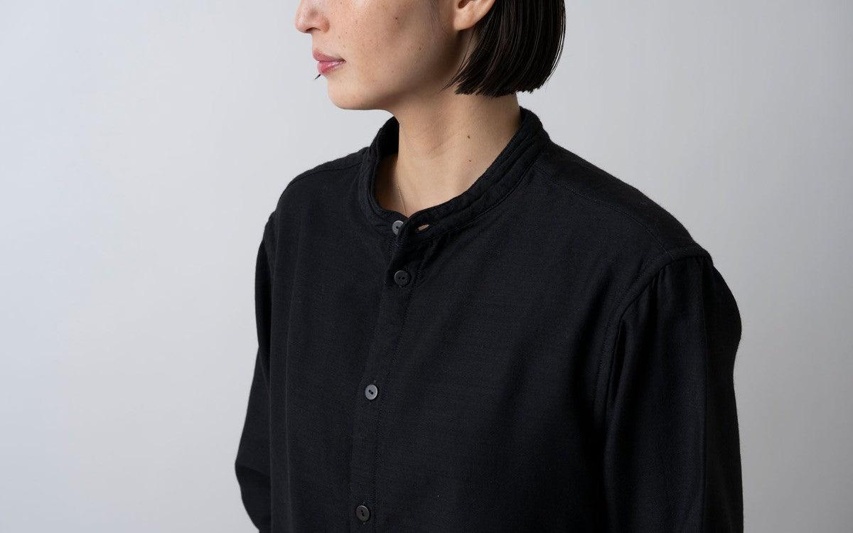 MITTAN / 毛綿三重織シャツ 黒がさね SH-112 / unisex