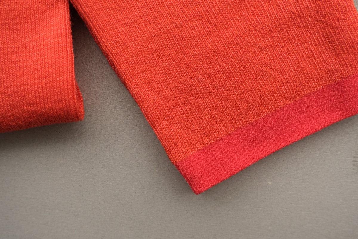 リネンニットレギンス マチ付き｜スカーレットオレンジ｜2 size